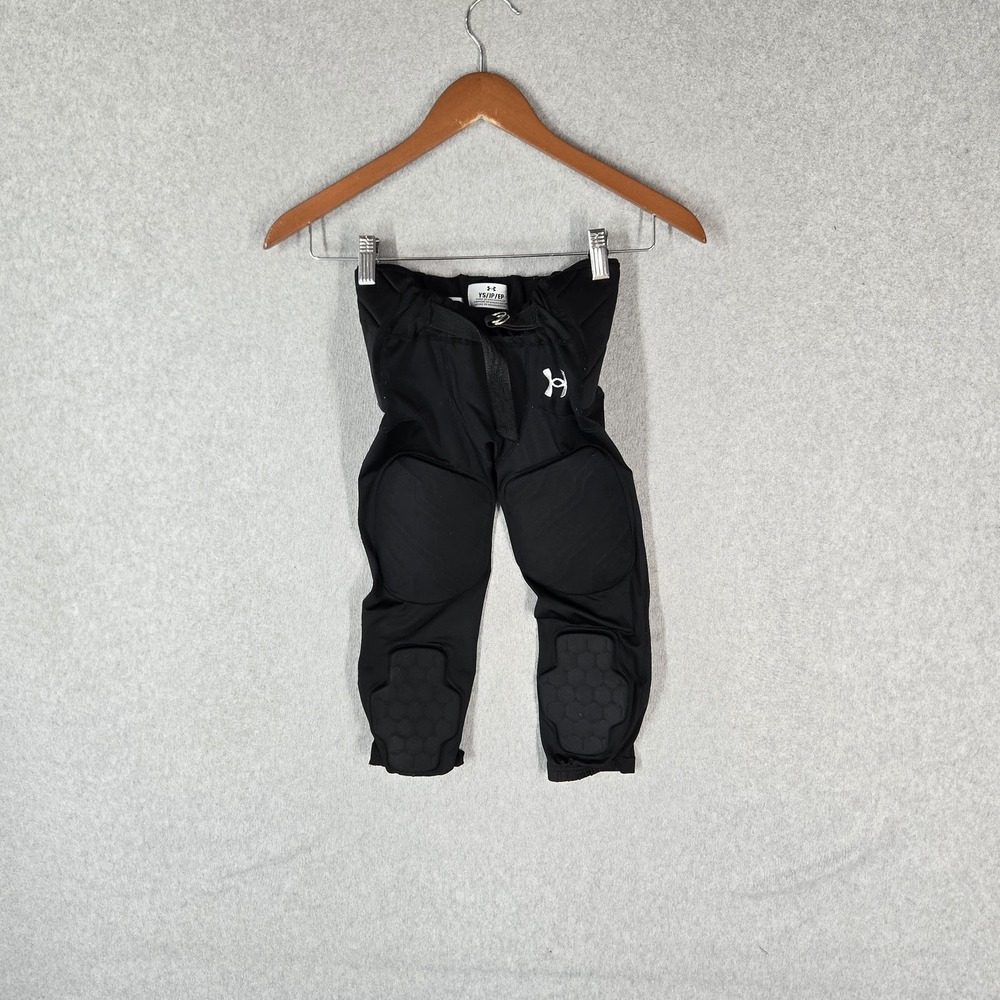 Under Armour Boys Pants YS Black Football  Protective Padded